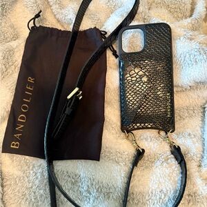 Bandolier Black Snake Print Phone Case with Strap